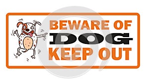 Beware of dog, sign vector