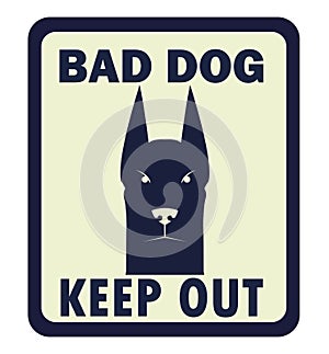 Beware of dog, sign vector