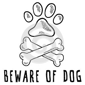 Beware of dog sketch photo