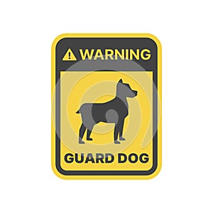 Beware dog yellow vector sign