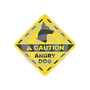 Beware dog yellow vector sign