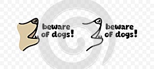 Beware of dogs, dog angry, graphic design