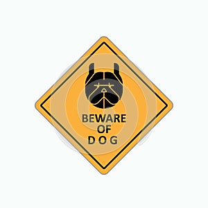 Beware of Dogs. Fierce Animal Symbol. Basic RGB.