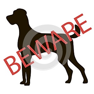 Beware Dogs Signs. Vector