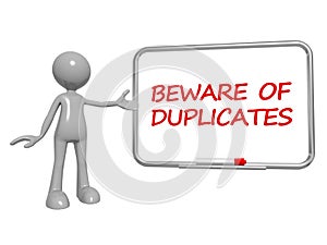 beware of duplicates on white photo