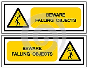 Beware Falling Objects Symbol, Vector Illustration, Isolated On White Background Label. EPS10