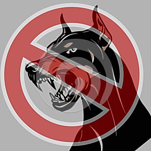 Beware of fierce doberman dog vector graphics