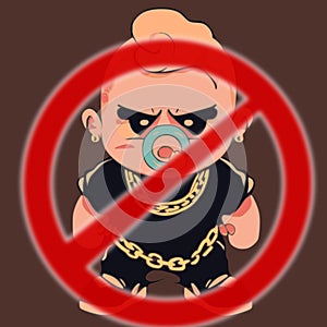 Beware of fierce gangster baby vector graphics