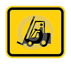 Beware Forklift Symbol Sign Isolate On White Background,Vector Illustration