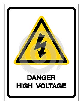 Beware High Voltage Symbol Sign, Vector Illustration, Isolated On White Background Label .EPS10