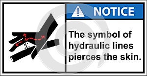 Beware of hydraulic lines piercing the skin.Vector Notice