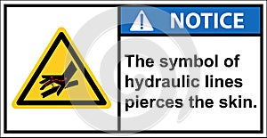 Beware of hydraulic lines piercing the skin.Vector Notice