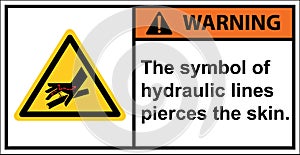 Beware of hydraulic lines piercing the skin.Vector Warning