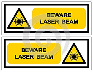 Beware Laser Beam Symbol,Vector Illustration, Isolate On White Background Label. EPS10