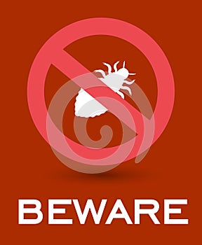 Beware of Lice Insects Symbol