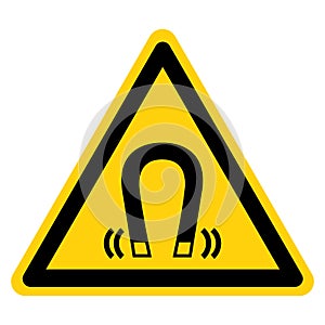 Beware Magnetic Field Symbol Sign, Vector Illustration, Isolate On White Background Label .EPS10