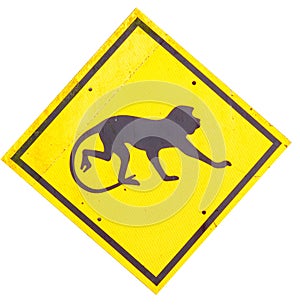 Beware of monkey sign