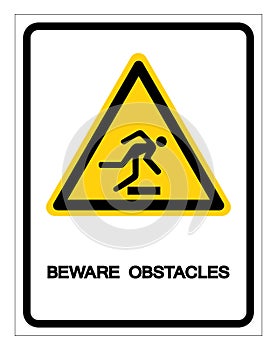 Beware Obstacles Symbol Sign, Vector Illustration, Isolate On White Background Label .EPS10