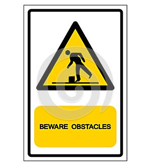 Beware Obstacles Symbol, Vector Illustration, Isolate White Background Label. EPS10