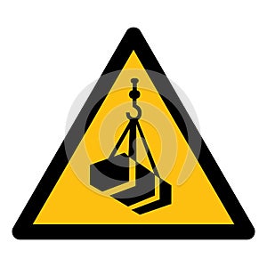 Beware Overhead Load Symbol Isolate On White Background,Vector Illustration EPS.10 photo