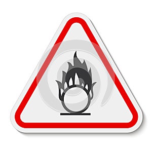 Beware Oxidizing Substance Symbol Isolate On White Background,Vector Illustration EPS.10