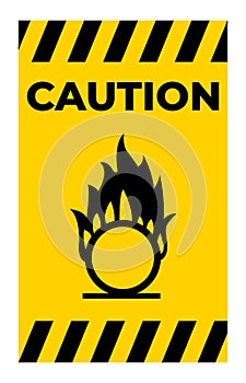 Beware Oxidizing Substance Symbol Isolate On White Background,Vector Illustration EPS.10