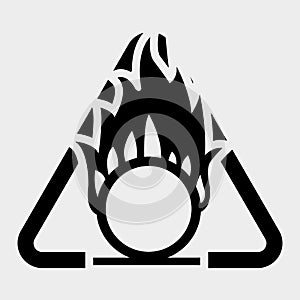 Beware Oxidizing Substance Symbol Isolate On White Background,Vector Illustration EPS.10