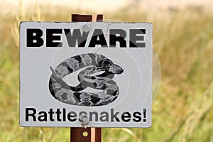 Beware Rattlesnakes Sign