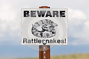 Beware of Rattlesnakes Sign