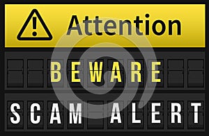 Beware Scam Alert message