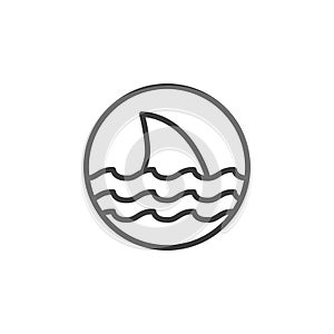 Beware sharks line icon