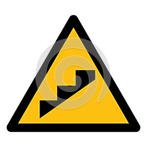 Beware Slope Step Symbol Isolate On White Background,Vector Illustration EPS.10