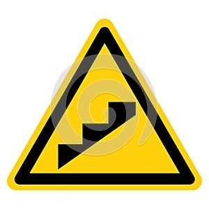 Beware Slope Step Symbol, Vector Illustration, Isolate On White Background Label. EPS10
