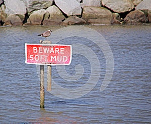 Beware soft mud sign