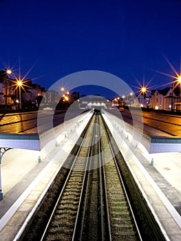 Bexhill train station at night