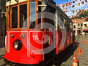 Nostalgic tram in Beyoglu