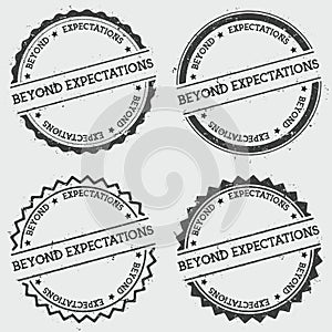 Beyond expectations insignia stamp on.