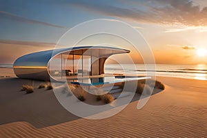 Beyond the Horizon: Cutting-Edge Beach House Design Blending Future and Nature with Generative AI
