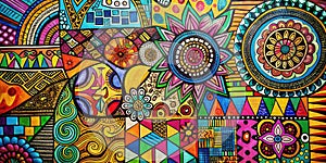 Urban Canvas Exploring the Dynamic Fusion of Geometric Shapes and NonRepresentational Patterns in Graffiti and Abstract photo