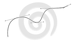 Bezier Curve with Vector Line Path and Anchor Points