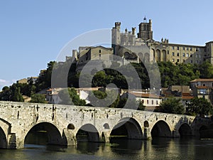 Beziers: st nazaire cathedral old bridge river orb photo