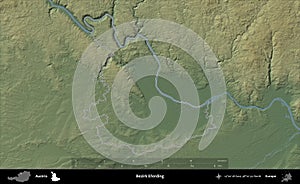 Bezirk Eferding outlined, Austria. Physical