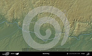 Bezirk Perg outlined, Austria. Physical