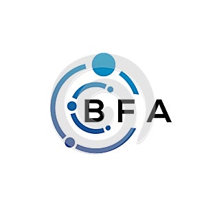 BFA letter logo design on white background. BFA creative initials letter logo concept. BFA letter design