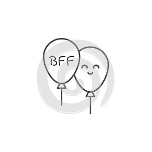 Bff, balloon, smile icon. Element of friendship icon. Thin line icon for website design and development, app development. Premium photo