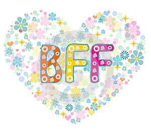 BFF. Best Friends Forever. Greeting card.