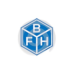 BFH letter logo design on black background. BFH creative initials letter logo concept. BFH letter design