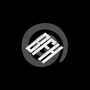 BFH letter logo design on black background