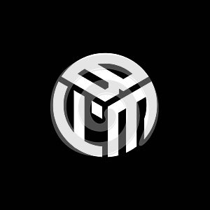 BFM letter logo design on black background. BFM creative initials letter logo concept. BFM letter design