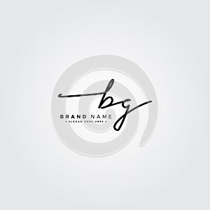 BG Initial Letter Signature Logo Template - Handwritten Vector Logo Template photo